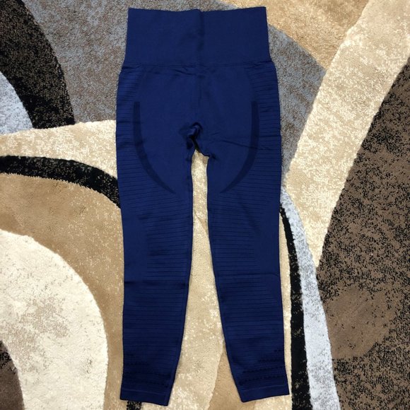 Women’s Blue High Waisted Seamless Leggings, Small - Picture 7 of 8
